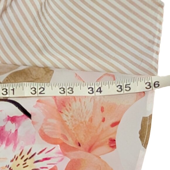 NWOT Multicolor Floral Skirt A-Line Skirt with Striped Waist and Ruffle Sz 12 - Picture 7 of 10